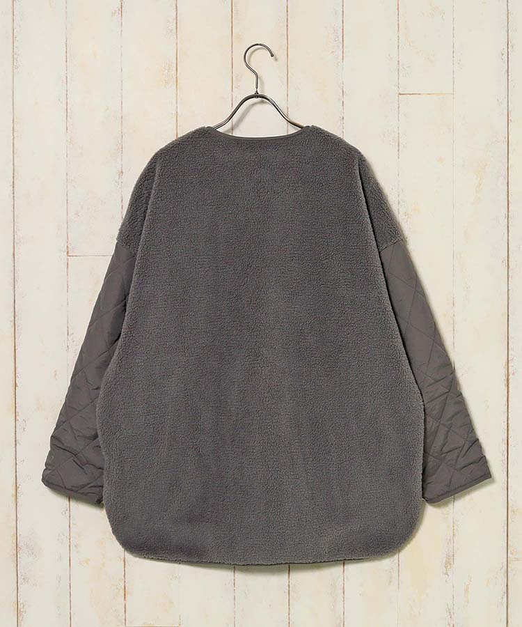 ボア切り替えキルティングコート