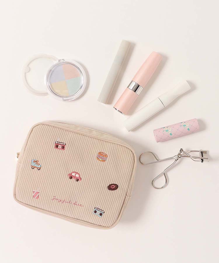 ジョイフルビットコーデュロイスクエアポーチ