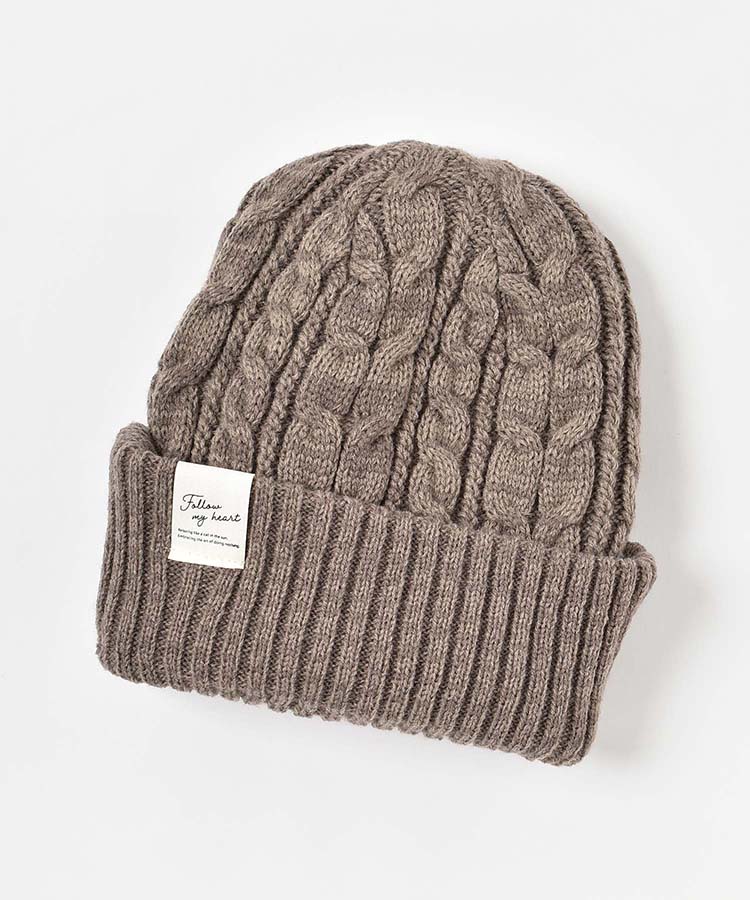 リバーシブル2WAYMIXリブ＆ケーブルニット帽