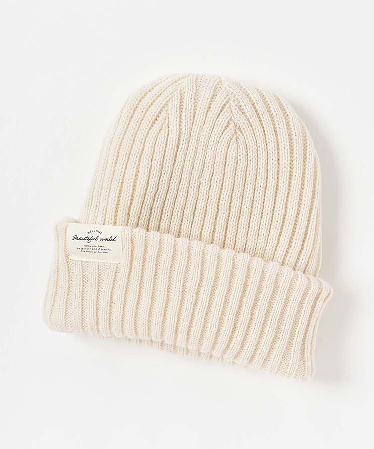 リバーシブル2WAYリブ＆ケーブルニット帽