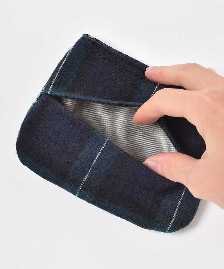 起毛チェック柄ティッシュポーチS