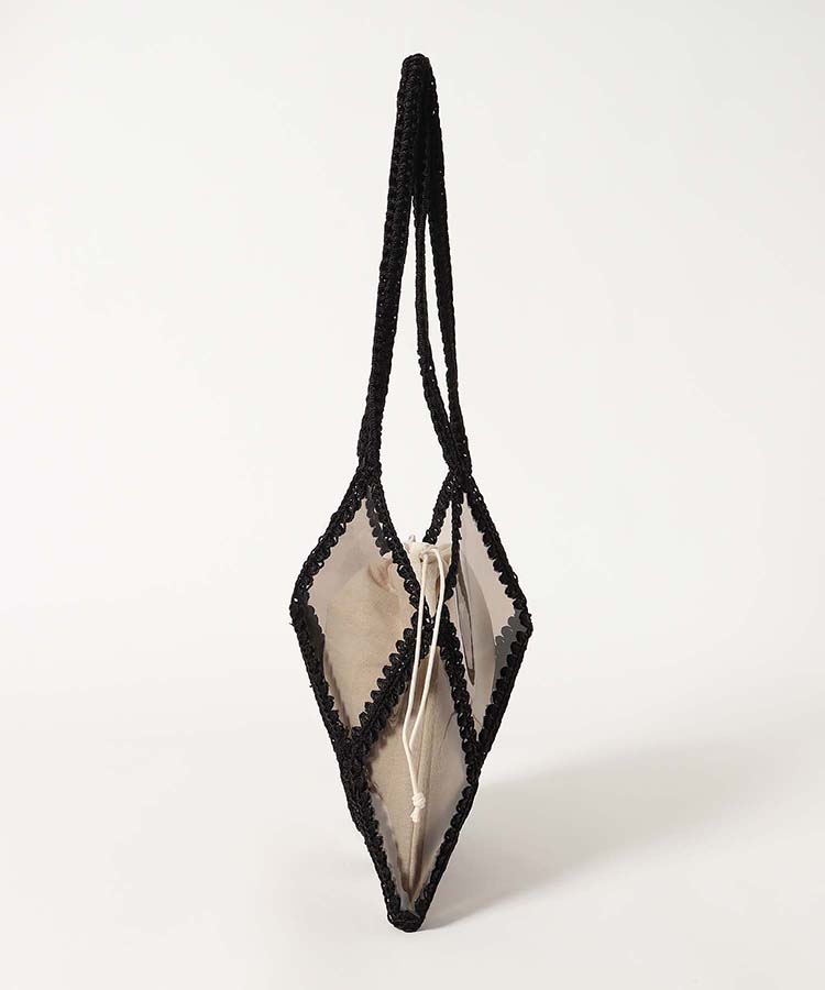 クロシェ編みクリアビニールトートバッグ