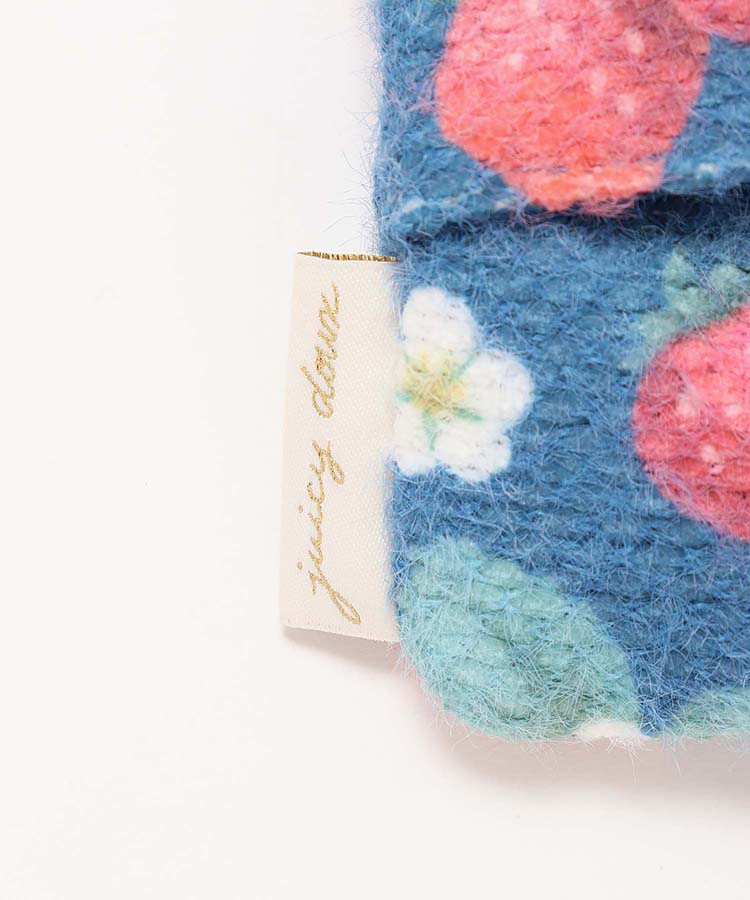 ジューシードゥーシェニール織いちごカラビナ付きティッシュポーチ