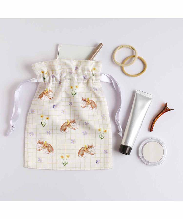 利光春華サテン巾着