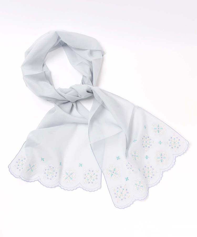 スカラップ刺繍北欧柄ストール