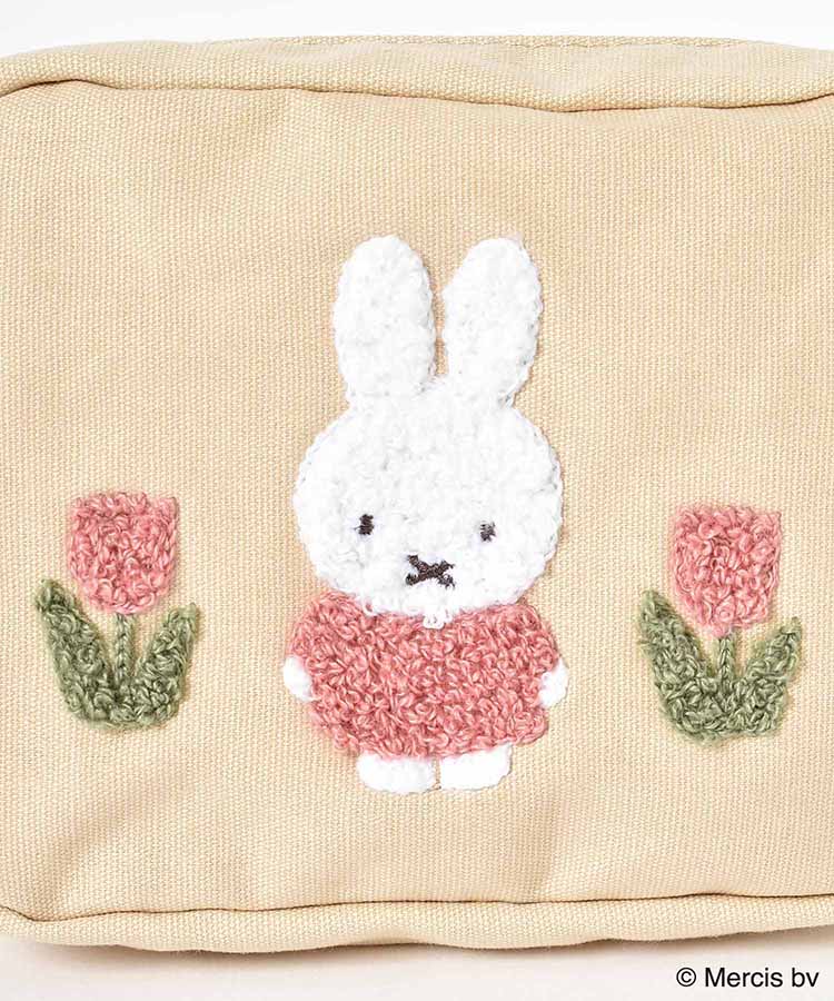 miffyスプリングサガラ刺繍スクエアポーチ