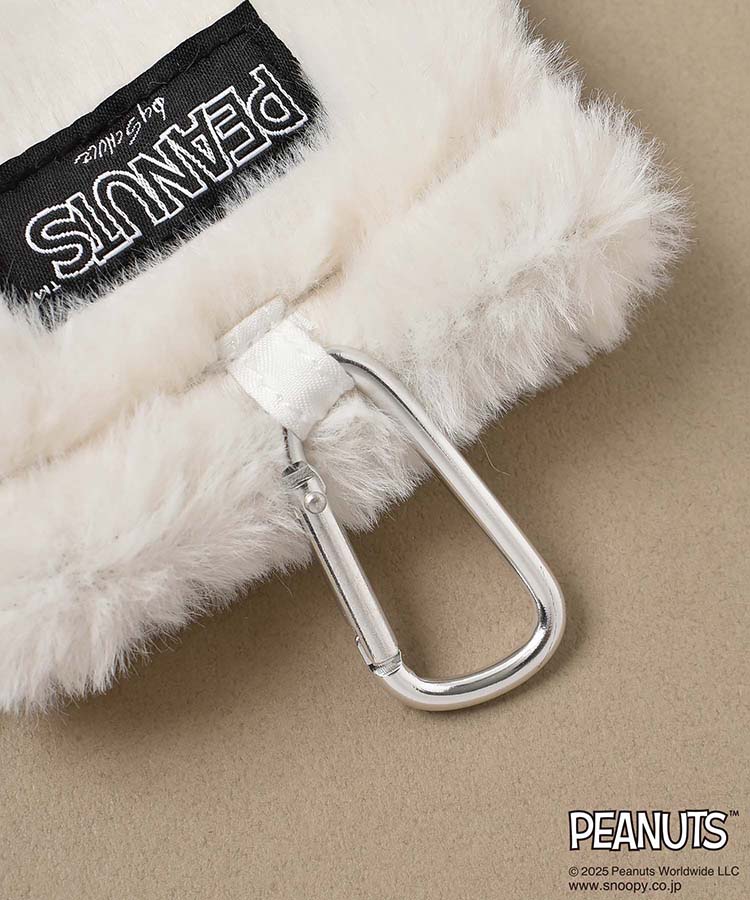 PEANUTS SNOOPYカラビナ付きふわふわフェイス巾着
