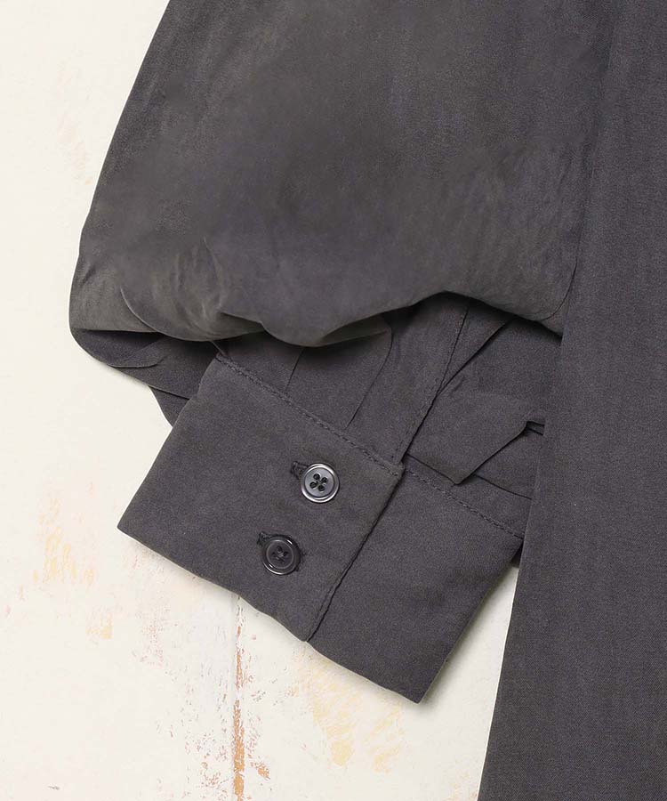 ピーチ起毛袖ボリュームシャツワンピース