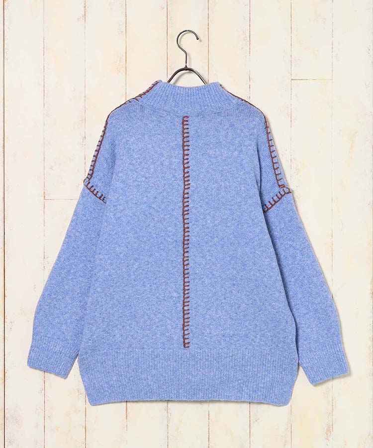 天竺配色ハンドステッチプルオーバー