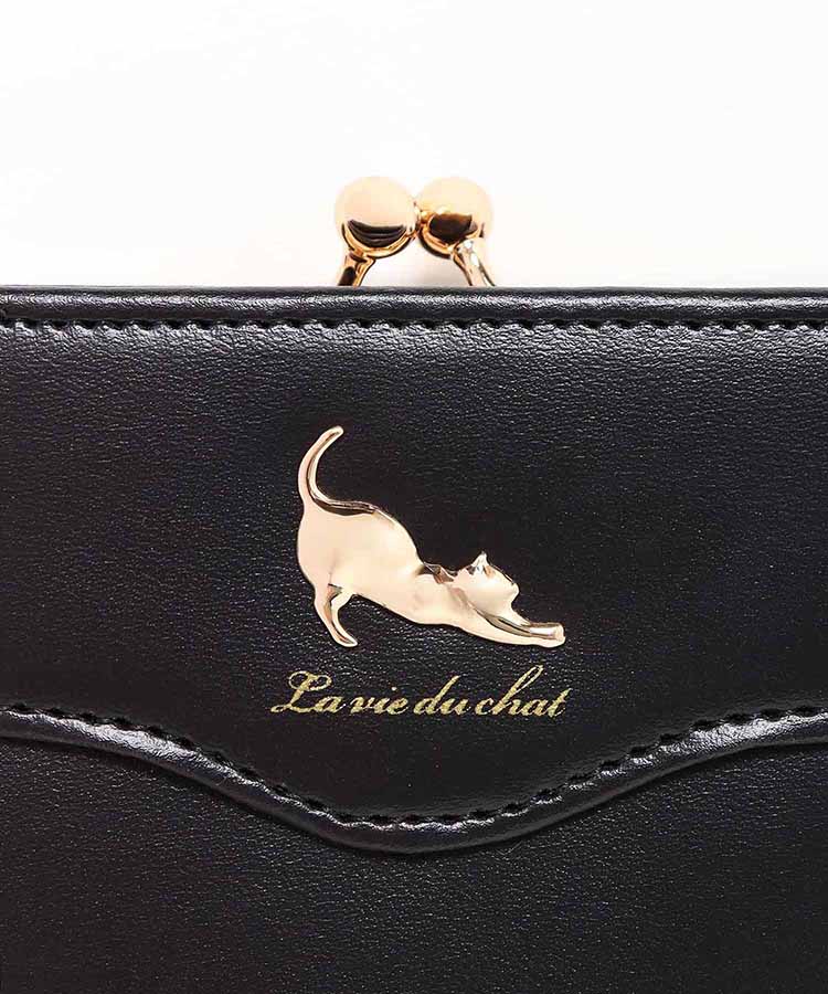 のびねこ二つ折りがま口財布