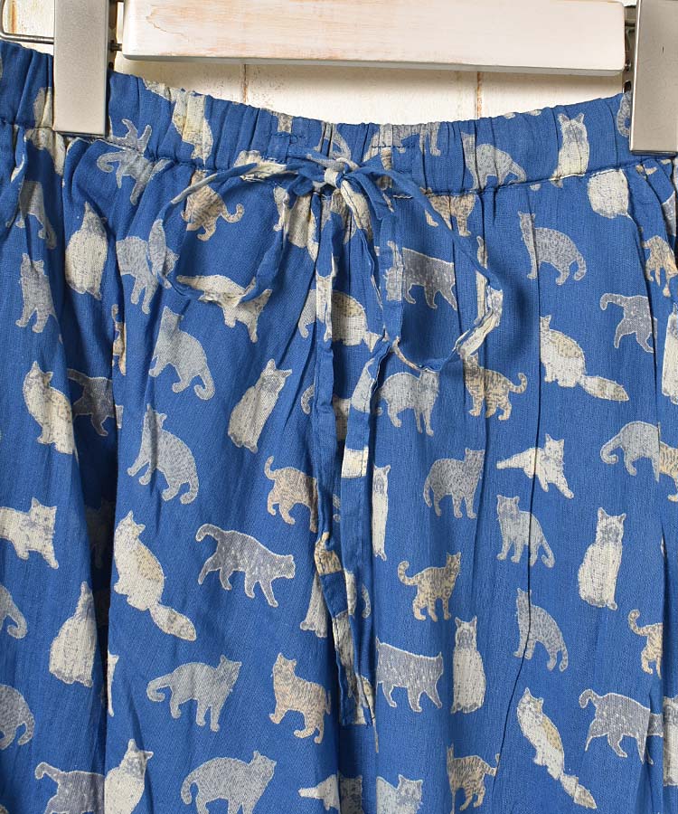 ≪SALE≫ねこ柄コットンボイルスカート