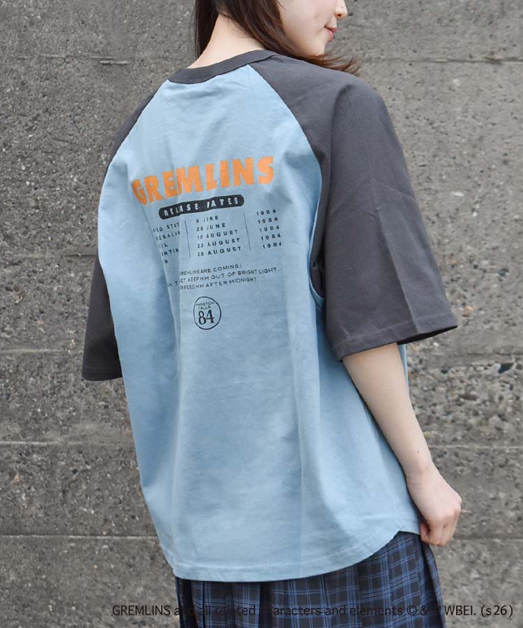 グレムリンラグランプリントTシャツ
