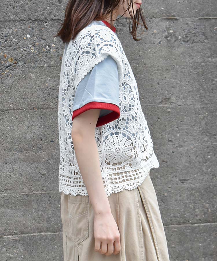 レースベストプルオーバー