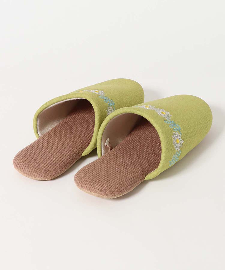 エンブロイダリーフラワースリッパ