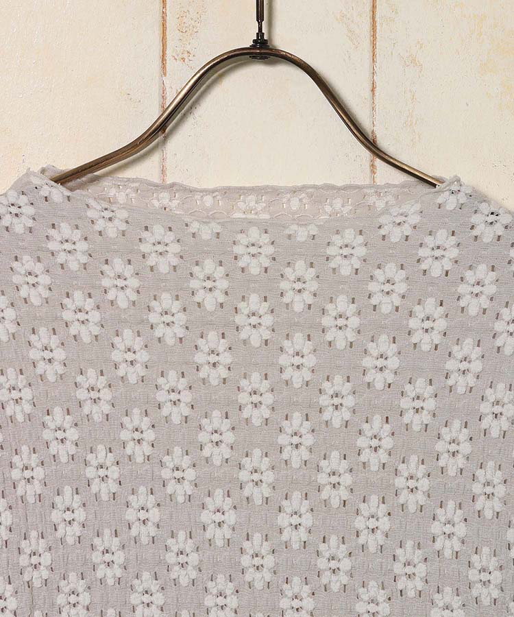 レースボトルネックロンT