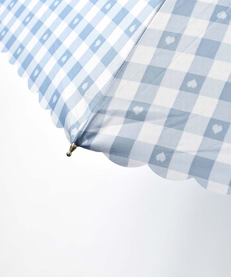 ギンガムハート雨長傘