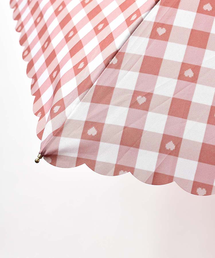 ギンガムハート折りたたみ傘
