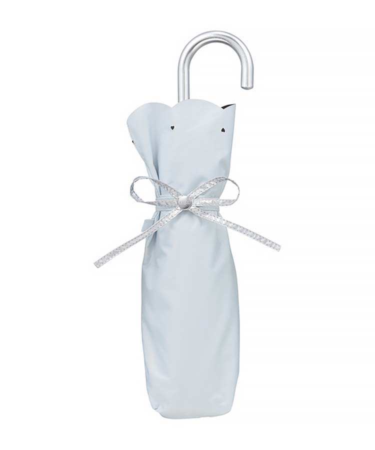 遮光シルバーリボンハート晴雨兼用折りたたみ傘