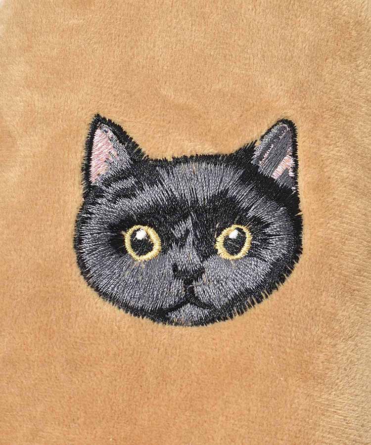 ネコ刺繍ルームシューズ