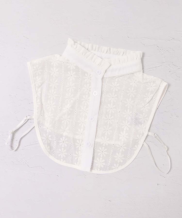 スタンドフラワーレース付け襟