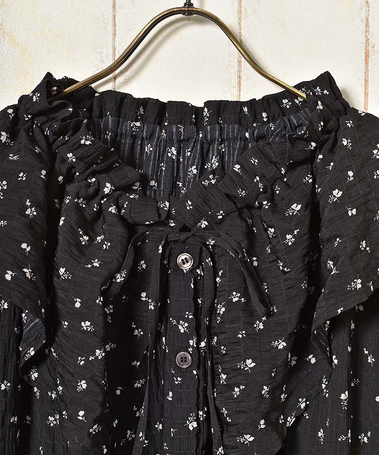 プチフラワーフリルブラウス