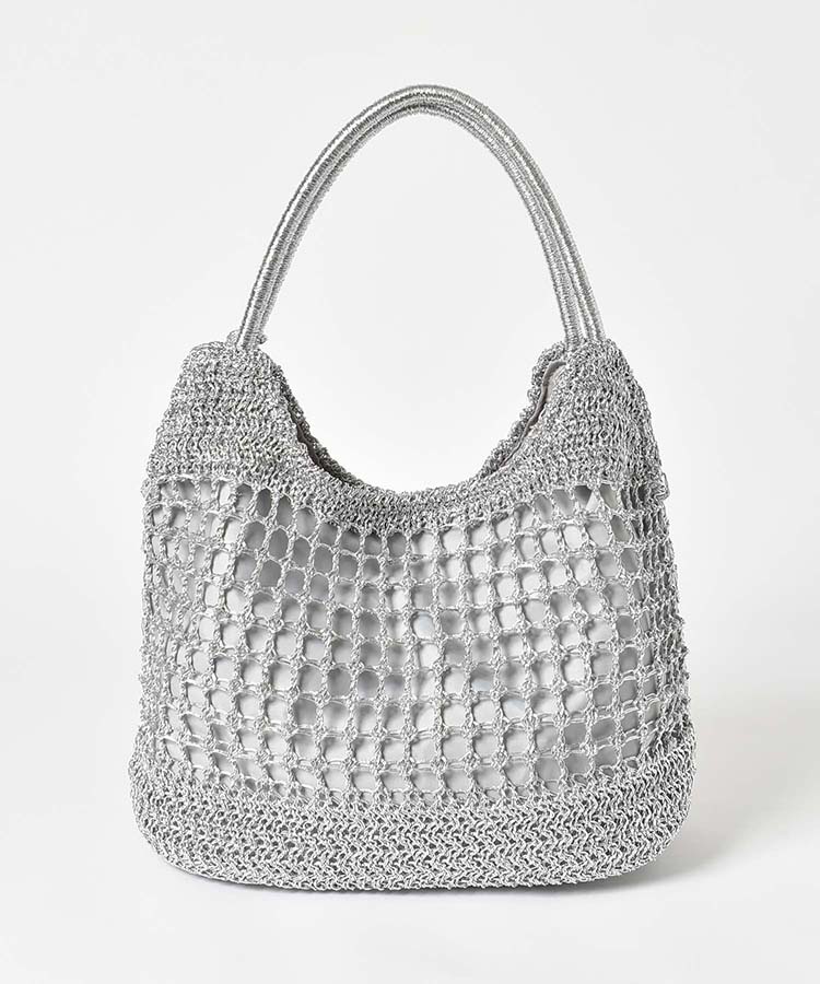 メタリックヤーンタッセル付きトート