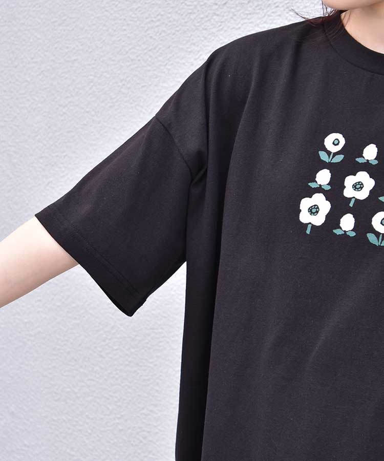 フラワーコットンＴシャツ