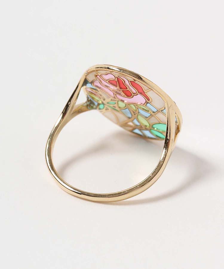 フラワーステンドグラスリング