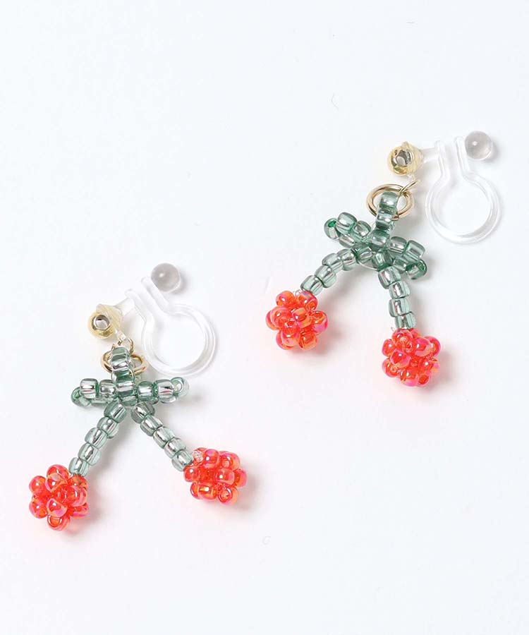 lepetaleフルーツビーズノンホールイヤリング