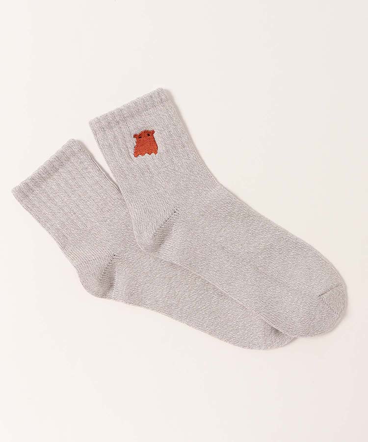 海の生き物刺繍ソックス