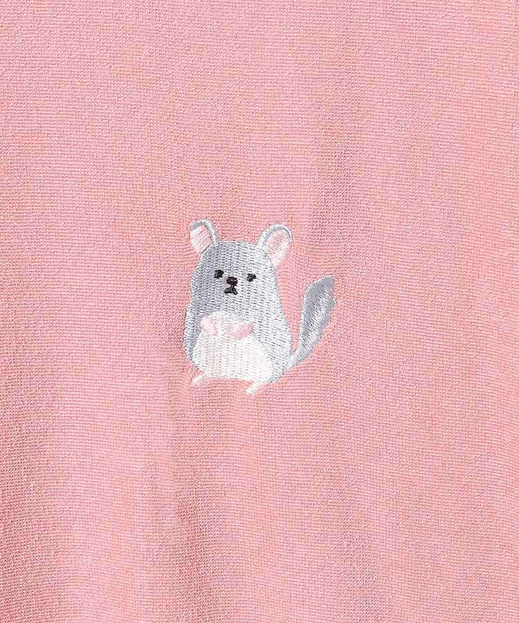 どうぶつ刺繍パイルルームウェア上下セット
