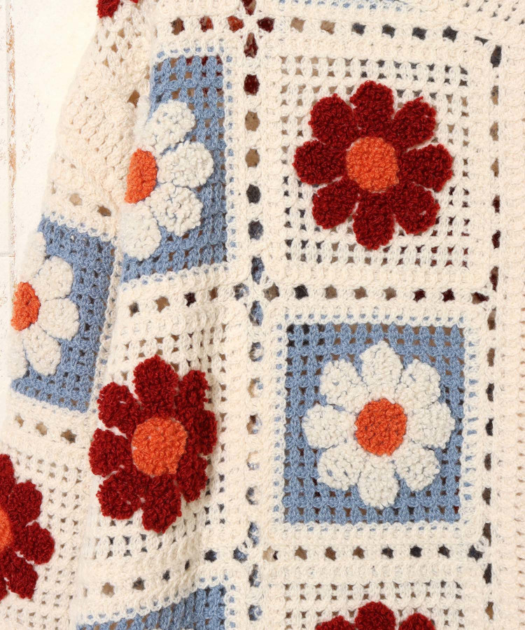 フラワーサガラ刺繍カーディガン