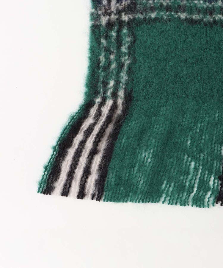 アクリルモヘアチェックストール