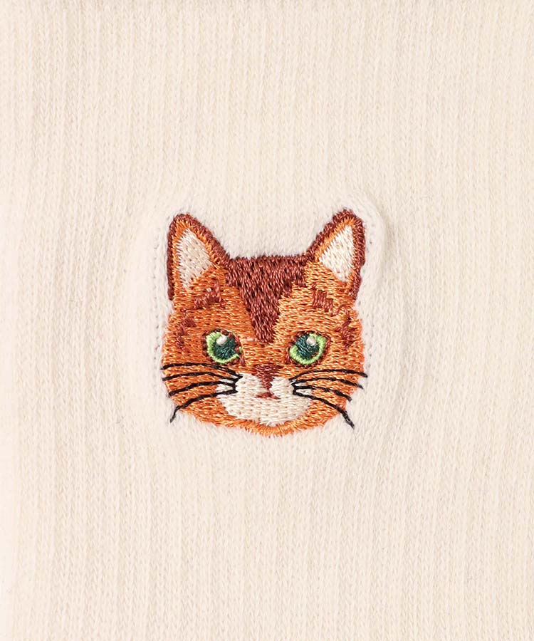 キャット刺繍ソックス