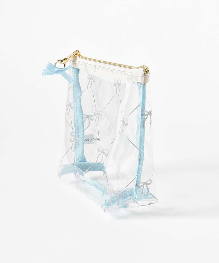 ≪SALE≫リボンクリア舟形ポーチ