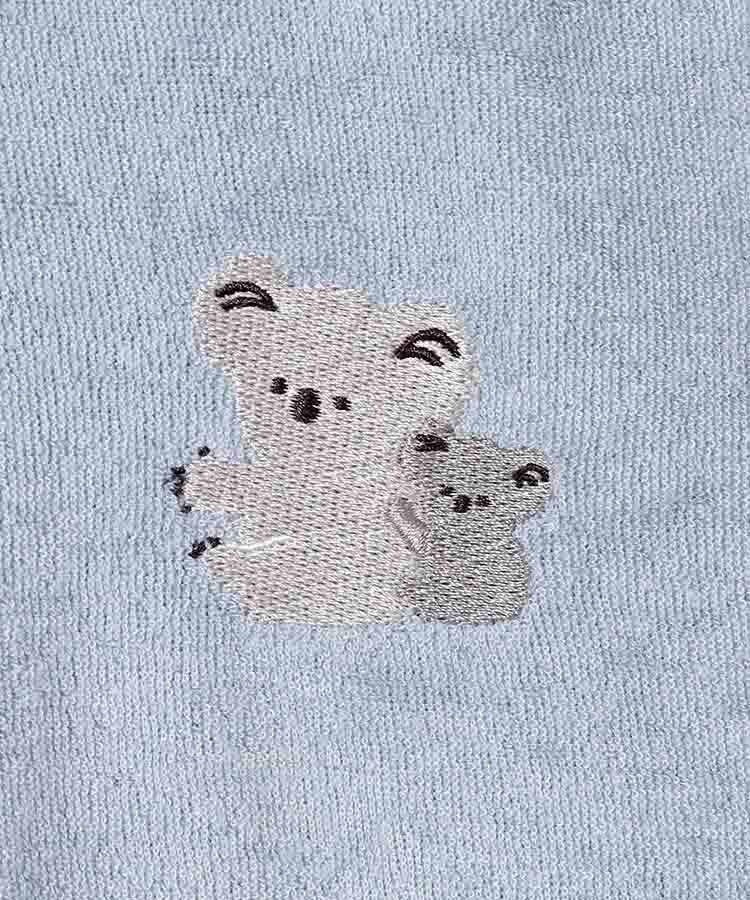 どうぶつ刺繍パイルルームウェア上下セット