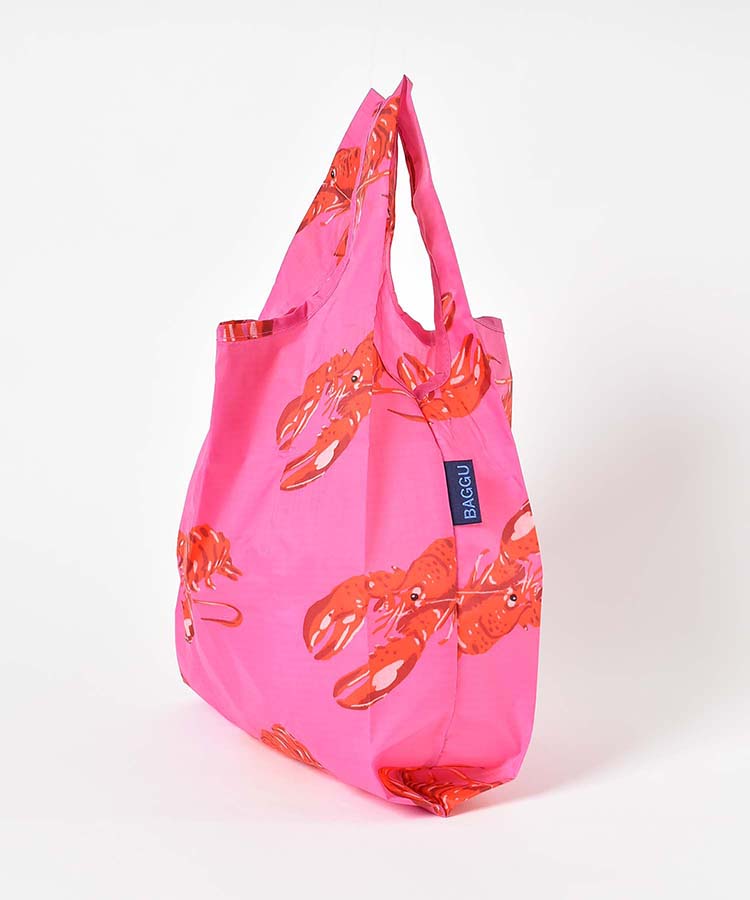 BAGGU エレクトリックストロベリー　リバースフラワー　巾着付　エコバッグ BAGGU エレクトリックストロベリー リバースフラワー 巾着付