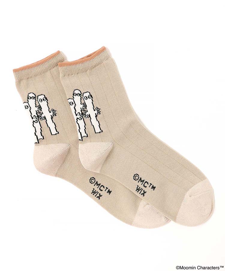 ニョロニョロバック柄ロークルーソックス