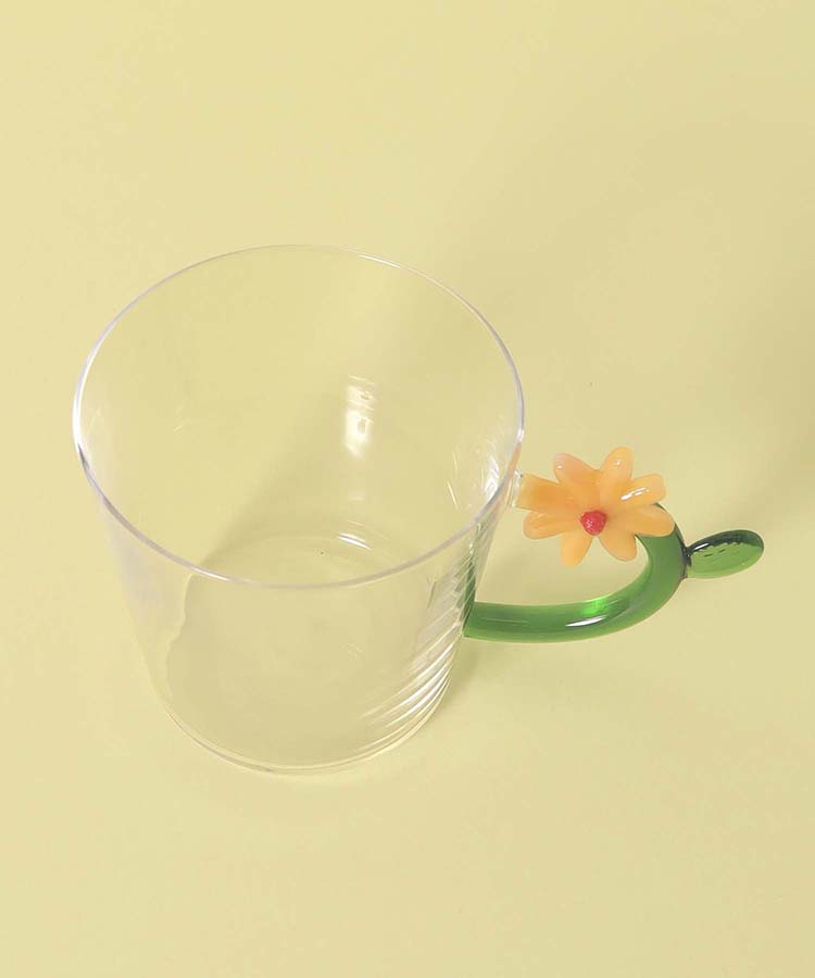 ≪SALE≫フラワーモチーフガラスマグ
