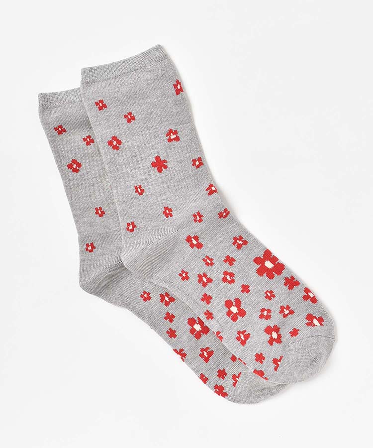 吸湿発熱小花柄ソックス