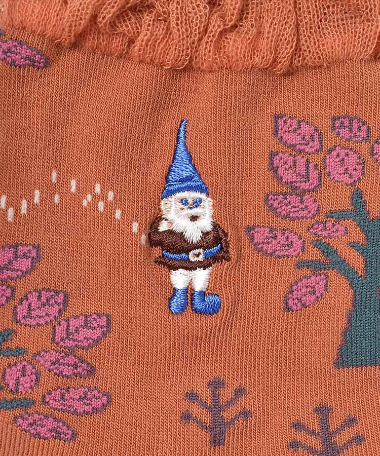 トムテ刺繍ロークルーソックス
