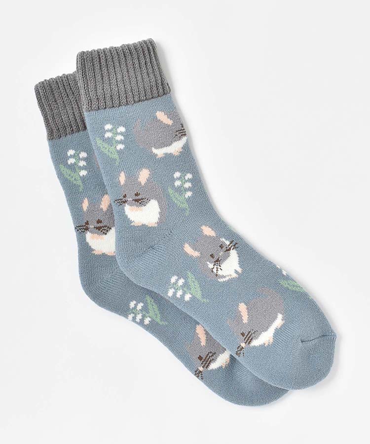 チンチラ裏起毛クルーソックス