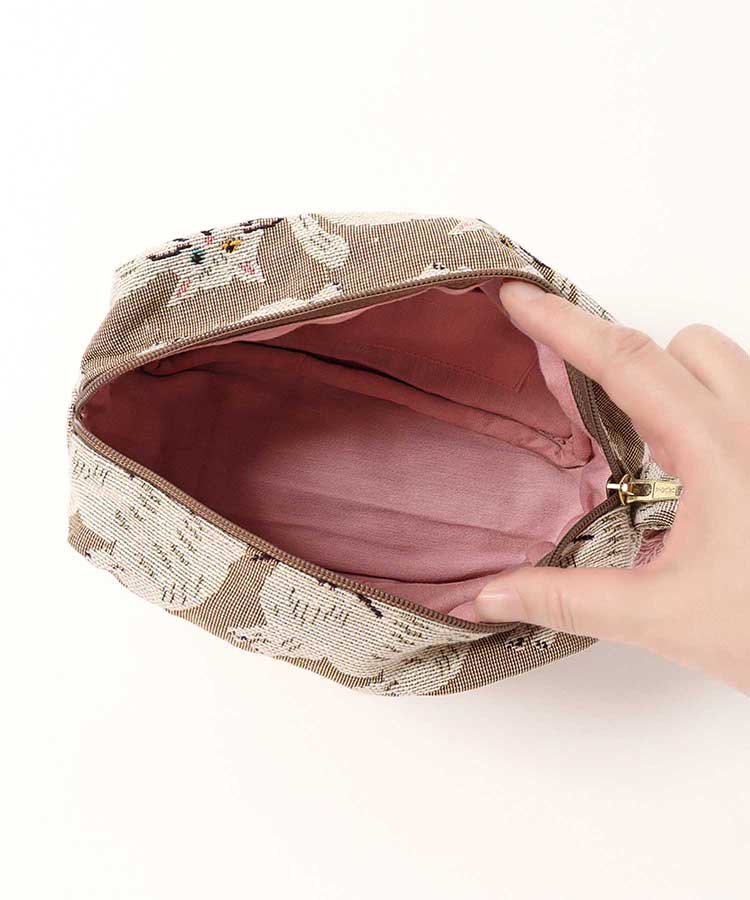 クラフトインディアネコマチ付ポーチ