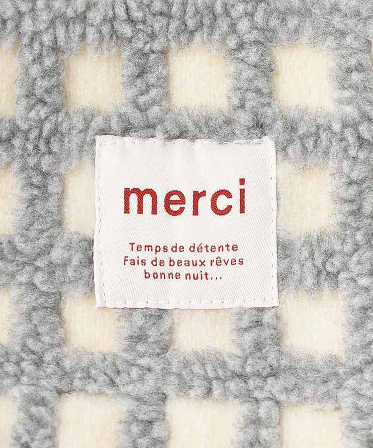 ボアチェックひざ掛け