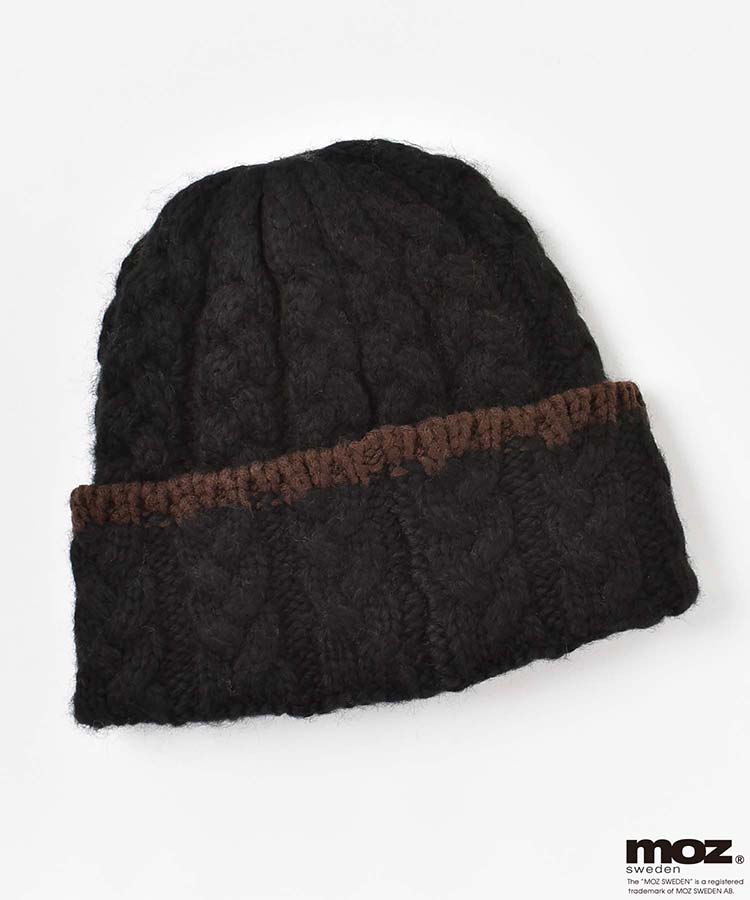 moz裏ボアケーブル編みニット帽