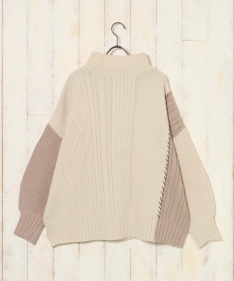 ケーブル切替ハンドステッチプルオーバー