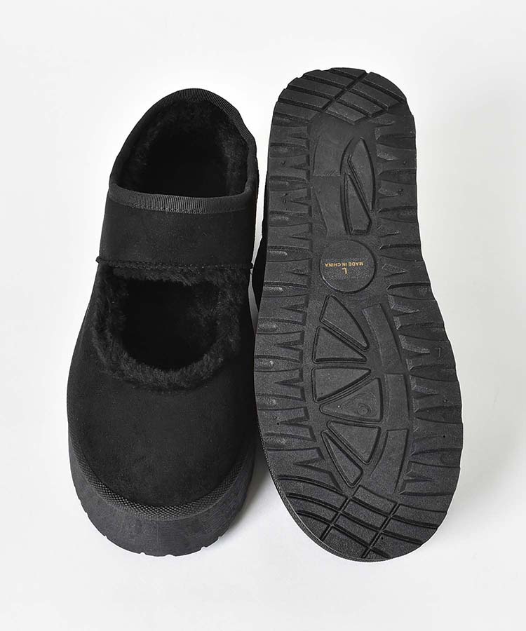 撥水厚底ムートンメリージェーン