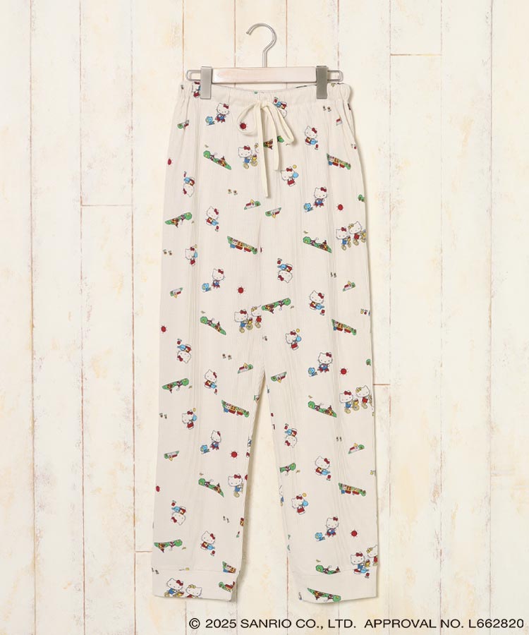 ハローキティワッフルルームウェア上下セット