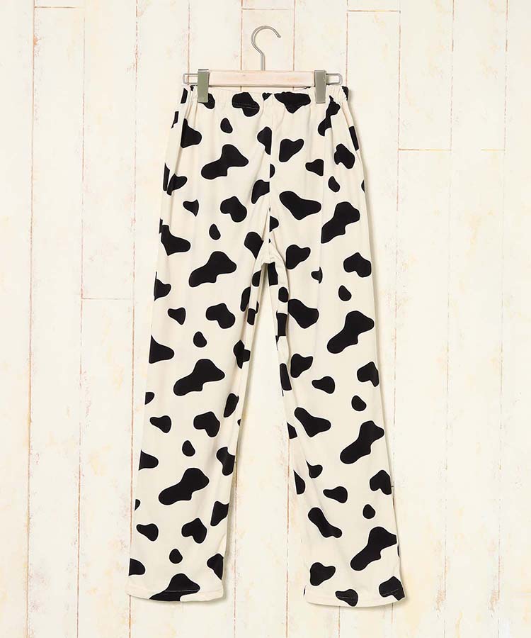 ウシ柄ワンポイントルームウェア上下セット