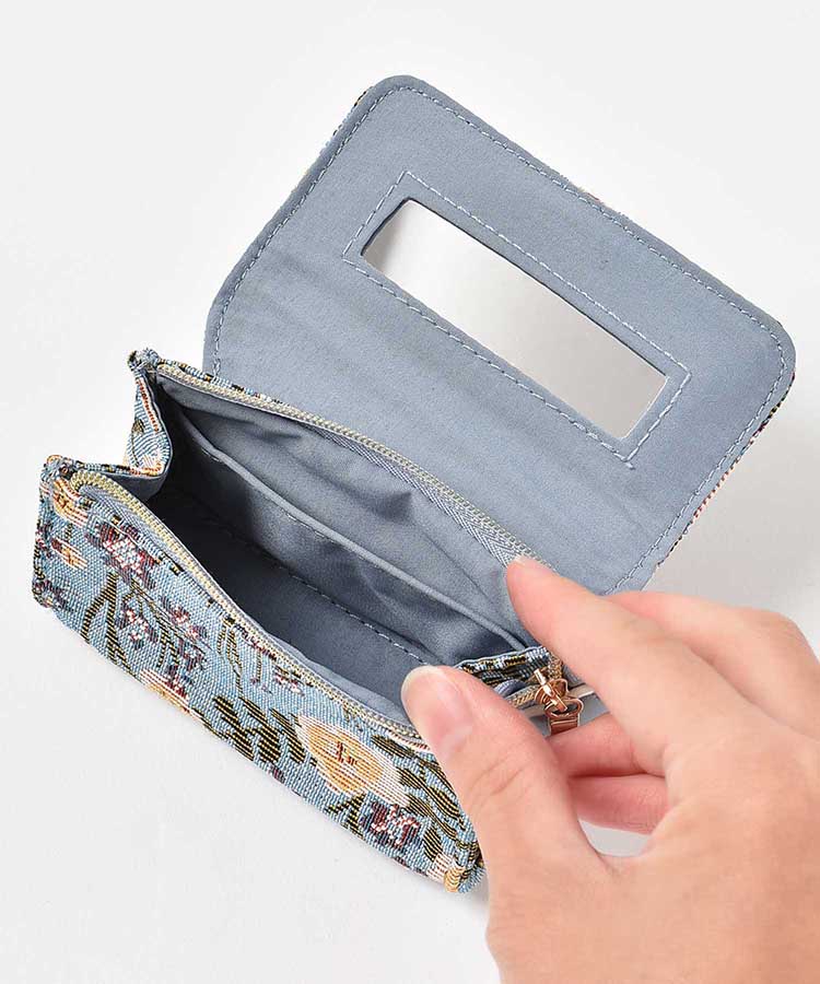 フロルシックミラー付きミニポーチ